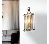 Applique Wandleuchte Stile Liberty H:37 CM Cristallo Metallo IN Ottone Antico