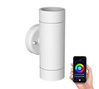 Applique WEDO per esterni in acciaio inox bianco IP44 Up & Downlight + 2