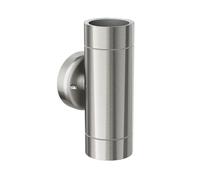Applique WEDO per esterni in acciaio inox cromato opaco IP44 a due luci Up