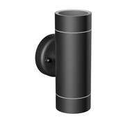 Applique WEDO per esterni IP44 Up-/Downlight nero opaco rotondo 2x GU10 max.
