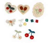 Appliques for Clothes,Embroidered Flower Fabric Patches,10 Pcs Bows Sewing Applique Patches