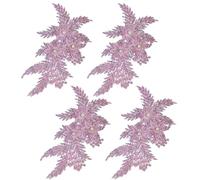 Appliques for Clothes,Embroidered Flower Fabric Patches,4 Pack Glitter Rhinestone Flower Applique(Pink)