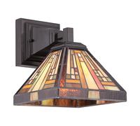 Appliques - Lampade Da Parete Tiffany Stephen Metallo Bronzo Vintage 1 Luce E27