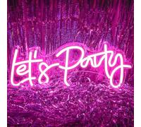 Appneon Let's Party Insegne al neon rosa lettera led luce al neon per decorazione da parete USB alimentato luce al neon festa camera da letto bar decorazione festa di compleanno regalo arte decorativa