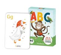 Apprendimento ABC, carte ABC per bambini (DIN A7), lettere per l'asilo e la scuola elementare, per l'apprendimento dell'alfabeto