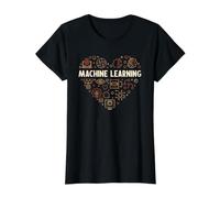 Apprendimento Automatico - Amo ML Science Maglietta con Stampa Grafica Economica, Donna, Nero, S