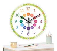 Apprendimento dei bambini - 20 cm Parete da insegnamento rotonda silenziosa da 8 pollici, formatore per il tempo in classe senza ticchettio, decorazione educativa | Apprendimento silenzioso per