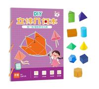 Apprendimento geometrico per bambini, kit interattivo per l'apprendimento della geometria a tirare, set di modelli geometrici solidi, giocattolo educativo per insegnare forme, punti, linee e aerei per