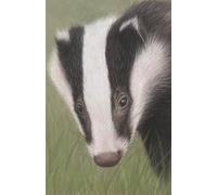Approx A5 notebook / journal (8.5 x 5.5 inch) with Badger artwork by Sally Sturgess Pet Portraits & Wildlife Art. 100 lined pages. Perfect gift for ... enthusiast or art lover. Supports a UK artist