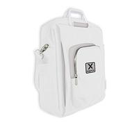 APPROX - Borsa in nylon con scomparti multipli con cerniera, per computer portatili da 15,6", colore: Bianco/Grigio