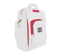APPROX - Borsa in nylon con scomparti multipli con cerniera, per computer portatili da 15,6", colore: Bianco/Rosso