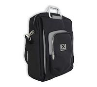 APPROX - Borsa in nylon con scomparti multipli con cerniera, per computer portatili da 15,6", colore: Nero/Grigio