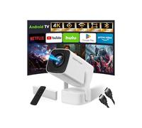 [Apps integrate & 2025 Upgraded] Proiettore Portatile,SEPYMP Mini Proiettore 4k,1080P HD-WiFi 6-BT 5.2, Android 13, Compatibile con HDMI/USB/TV Stick/PS5/Laptop, Bianco