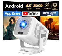 [Apps integrate & Auto Focus] AKIYO O4 Proiettore 4K con WiFi 6 Bluetooth 5.2, 1080P Nativo Proiettore Portatile Auto Keystone Rotabile 120°,per HDMI/USB/Smartphone