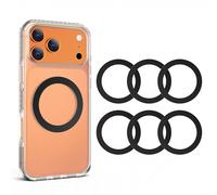 APPS2Car Anelli universali in metallo per caricatori e supporti MagSafe. 6 anelli neri non magnetici, adatti per custodie smartphone.