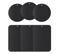 APPS2Car Piastre metalliche per supporto magnetico per telefono, dischi metallici di ricambio universali con forte adesivo, 3 piastre rotonde e 3 rettangolari per supporti auto e supporti magnetici