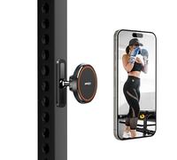 APPS2Car Supporto Magnetico per Smartphone da Palestra, Compatibile con MagSafe, Regolabile a 360°, per Telefoni da 4,7-6,5'', Base e Snodo in Lega, Nero/Rosso