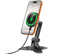APPS2Car Supporto per caricabatterie MagSafe Qi2 15 W Caricabatterie wireless a ricarica rapida con ventola di raffreddamento Supporto magnetico regolabile per telefono da tavolo per ufficio
