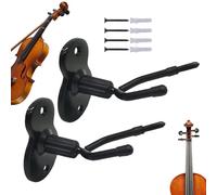 Appuntamento a parete di violino, supporto a parete violino - 2x viola viola con titolare di prua | Visualizzazione dello strumento di stringa di salvamento spaziale per amatori e professionisti