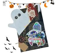 Appuntamento al buio con un libro Appuntamento con una strega misteriosa e un pipistrello Decorazioni di Halloween a tema fantasma spettrale per gli amanti dei libri
