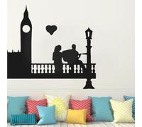 Appuntamento nero Chitarra Parigi Decorazione romantica a parete Camera d'amore Soggiorno Decalcomania per casa