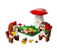 Lego 40711 l'appuntamento romantico dei ricci, giochi creativi per bambini 8+ con 2 animali giocattolo, un fungo e una base