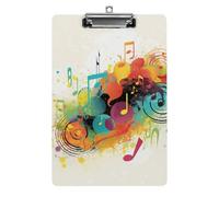 Appunti a tema musicale astratto acrilico carino moda Appunti decorativi, 31,8 x 21,6 cm standard A4 Formato Acrilico Clip per Classe, Insegnanti, Forniture per Ufficio