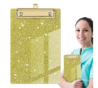 Appunti Acrilici - 14.4x9.8x1.2 Cm Appunti Glitter Con Clip Di Basso Profilo, Tavola Da Scrittura Resistente A Shatter Resistente Alla Clinica Scolastica Per Uffici, Apunti Trasparenti - Forniture Di