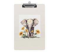 Appunti Acrilico Elefante e Girasole Stampa Appunti Standard A4 Formato Lettera Clip Board Leggero Clip Board Cute Clip Board Modello personalizzato
