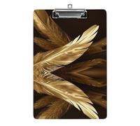 Appunti Acrilico Piume Dorate Stampa Appunti Standard A4 Formato Lettera Clip Board Leggero Clip Board Carino Clip Board Modello Personalizzato