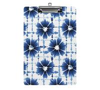 Appunti blu formato A4 con fiori di tintura per cravatta, divertente lavoro estetico, studio di lettere, clip standard, 12,5×8,5 in faesite per l'aula scolastica, bambini che scrivono disegni