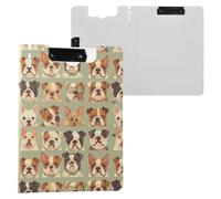 Appunti Carino Cane Faces A4 Appunti con Padfolio Doppia Clip in Metallo Portapenne Ufficio Clip Board con Cover