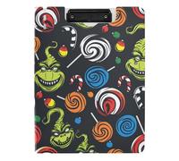 Appunti con Cartella Candy of Halloween Colorato A4 Appunti Folio Raccoglitore Due Clip Metallo Portapenne Ufficio Clip Board con Cover