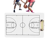 Appunti con portapenne - PVC 35×22 cm doppio lato cancellabile a secco | Lavagna a scatto per allenatore con pennarello, strategia di allenamento, pianificazione della squadra, clip da basket | T