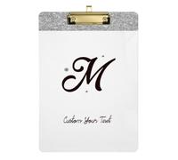 Appunti decorativi in argento grigio brillante acrilico personalizzato | Per infermieri, avvocati, studi medici, cartelloni formato A4 standard, 31,8 x 22,9 cm, con clip in metallo a basso profilo