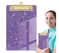 Appunti Di Plastica - Appunti Glitter Portatili Leggeri | Glitter ACRYLIC CROPPOARDS, Dimensione Della Lettera Light Portable Chic Clitter A Basso Profilo Con Clip Dorato Per La Scuola
