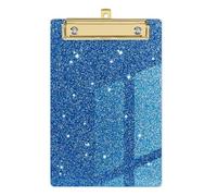 Appunti glitterati, fermacarte per appunti di dimensioni standard con glitter | fermacarte con glitter, formato lettera, portatile, chic, a basso profilo, con clip dorata, per sala