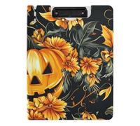 Appunti Jack-o'-Lantern zucca floreale Halloween A4 Appunti con raccoglitore orizzontale e verticale doppie clip infermieristica lavagna con coperchio