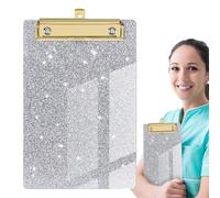 Appunti per appunti | con clip per raccoglitori glitterati - Appunti per profilo basso, chic e leggero, formato lettera A6, con clip in metallo, per studenti, ensei