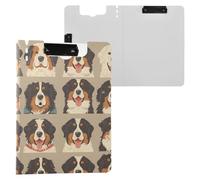 Appunti pieghevole carino Mountain Dogs Faces A4 Appunti Appunti Doppia Clip Portapenne Ufficio Clip Board con coperchio