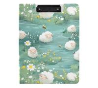 Appunti pieghevole cartone animato pecora un fiume A4 Appunti Folio Due clip in metallo portapenne ufficio clip Board con coperchio