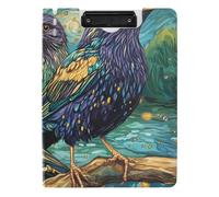 Appunti pieghevole Uccelli del fumetto pittura a olio colorata A4 Appunti con raccoglitore Doppia clip portapenne ufficio Clip Board con coperchio