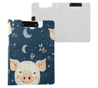 Appunti pieghevoli Cartoon Pig Faces A4 Appunti Padfolio Doppia Clip Metallo Portapenne Scuola Clip Board con coperchio