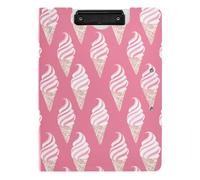 Appunti pieghevoli Yummy Ice Cream Peach A4 Appunti con Padfolio Doppia Clip Portapenne Ufficio Clip Board con coperchio