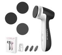 AprElm Piede elettrico ricaricabile per rimozione calli con 3 teste di rettifica in vetro, lima elettrica professionale a 3 velocità con controllo a 3 velocità (versione E7 in vetro nero)