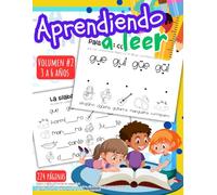 Aprendiendo a leer Volumen 2, Lectura inicial, Cuaderno de actividades para niños de 3 a 6 años: Trazo en español, Letras, abecedario, vocales, ... complejas. Aprender Espanol para ninos 3 a 6.