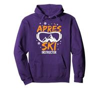 Apres Ski Instructor - Insegnante di Sci per sciatori Felpa con Cappuccio, Unisex per Adulti, Viola, XL