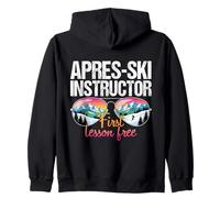 Apres Ski Maestro Prima Lezione Divertente Maschera da Sci Sci Felpa con Cappuccio