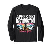 Apres Ski Maestro Prima Lezione Divertente Maschera da Sci Sci Maglia a Manica