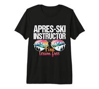 Apres Ski Maestro Prima Lezione Divertente Maschera da Sci Sci Maglietta Premium